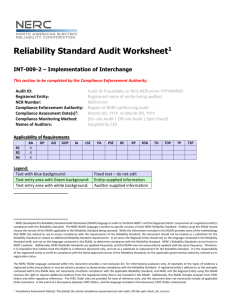 Reliability Standard