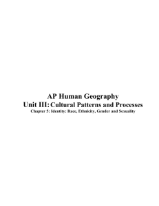 AP Human Geography Unit III: Cultural Patterns and Processes