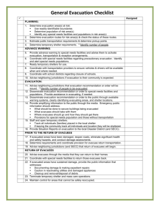 General Evacuation Checklist
