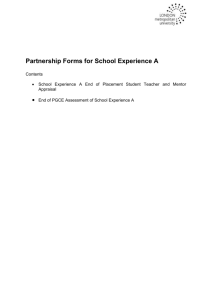 Partnership Forms for School Experience A