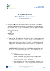 Minutes of the EECT meeting on February 2015 - ERA
