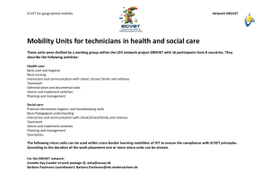 Mobility Units for technicians in health and social care