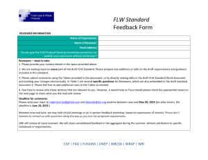 FLW Standard Feedback Form
