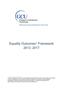 Equality Outcomes 1 Framework 2013 -2017