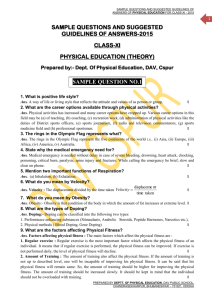 Physical Education Sample Questions with Answers-XI-2015