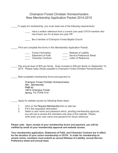 Champion Forest Christian Homeschoolers Membership Application