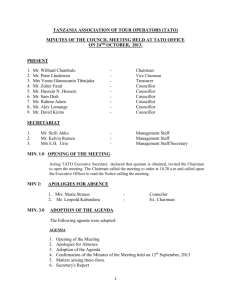 minutes of the meeting held on 24th october 2013