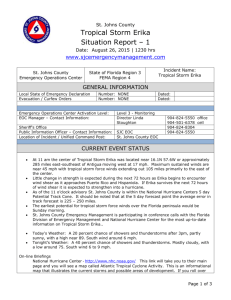 Situation Report - 1 - St. Johns County Emergency Management