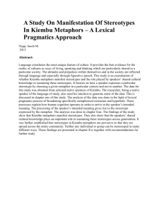 A Study On Manifestation Of Stereotypes In Kiembu Metaphors