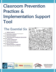 Classroom Prevention Practices & Implementation Support Tool