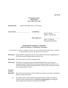S.B. 65-28 Instant Runoff Contingency Amendment