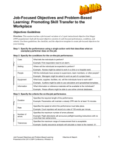 Objectives Guidelines - Organizational Performance and Workplace