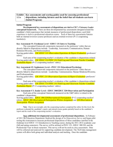 Exhibit 1.3.e Initial Program Exhibit 1.3.e Key assessments and