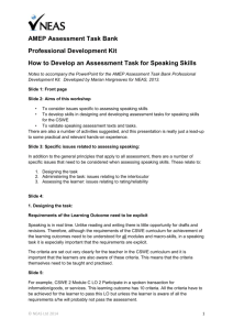 How to Develop a Speaking Assessment Task notes