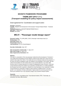 Passenger model design report