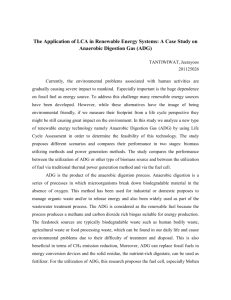 A Case Study on Anaerobic Digestion Gas (ADG