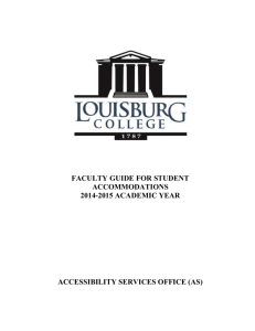 FACULTY GUIDE FOR STUDENT ACCOMMODATIONS 2014