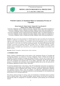 WebGIS Cadastre of Abandoned Mines in Autonomous