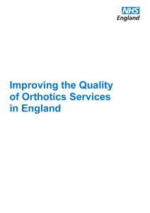 Improving the Quality of NHS Orthotic Care in England