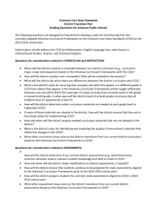 Common Core State Standards: District Transition Plan