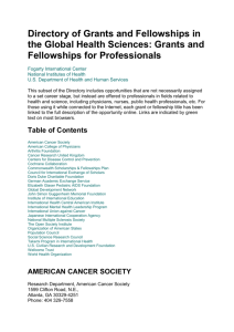 Grants and Fellowships for Professionals