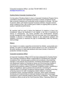 (Organization) Corporate Compliance Plan