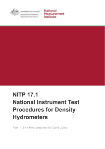 NITP 17.1 National Instrument Test Procedures for Density