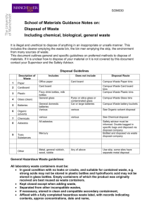 Chemicals - Waste Disposal - SOM030