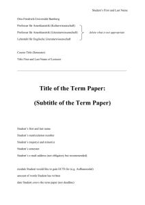 Title of the Term Paper