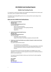 ACC Mobile Food Vending Program Mobile Food Vending Permits