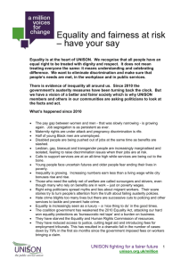 Equality and fairness at risk * have your say