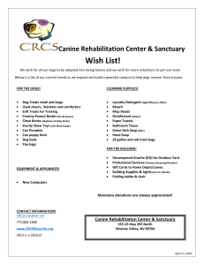 Canine Rehabilitation Center & Sanctuary Wish List!