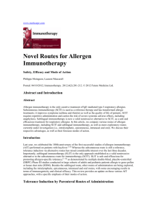 Novel Routes for Allergen Immunotherapy