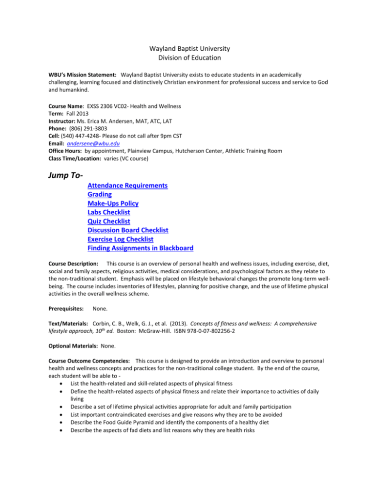 Foundations Of Health And Wellness
