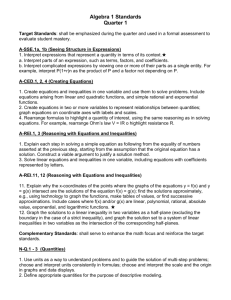 Math Quarter 1 Standards