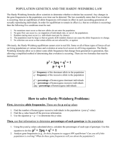 Hardy-Weinberg Math Practice Problems