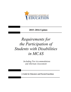 Requirements for the Participation of Students with Disabilities in