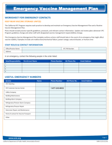 Emergency Vaccine Management Plan IMM-1123 (12/14)