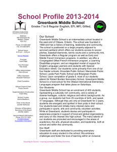 Greenbank Middle School Profile - Ottawa