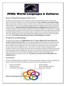 World Languages and Cultures Departmental Information