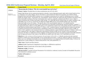 CFHA 2012 Conference Proposal Reviews