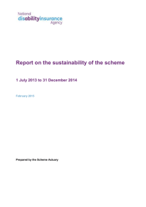 Report on the sustainability of the scheme Dec14