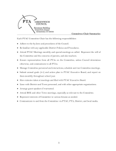 Committee Chair Summaries Each PTAC Committee Chair has the