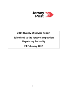 Jersey Post: Quality of Service Report 2014