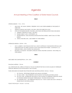 Agenda for meeting - American Horse Council