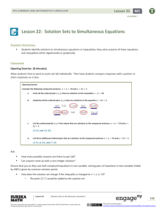 Lesson 22: Solution Sets to Simultaneous Equations