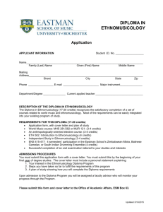 Diploma in Ethnomusicology Application Form
