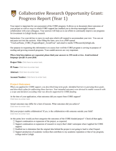 CORE progress report form (Year 1)
