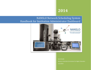 NANSLO Network Scheduling System Handbook for Institution