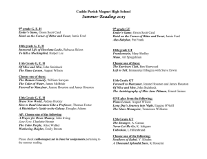 Summer Reading 2015 - Caddo Magnet High School